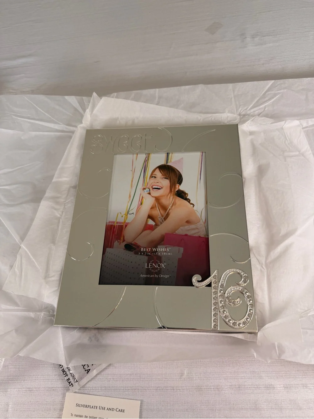 Lenox Silver-tone '16' Embellished Picture Frame